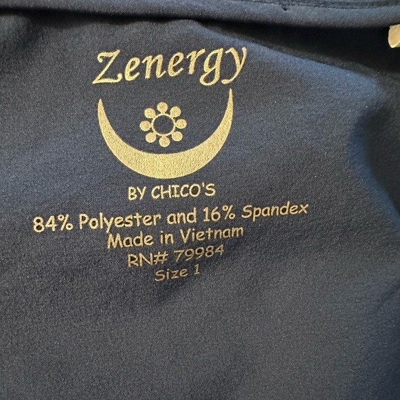 Zenergy by Chicos Navy Full Zipper Jacket Size M Rain Resistant - Picture 7 of 9